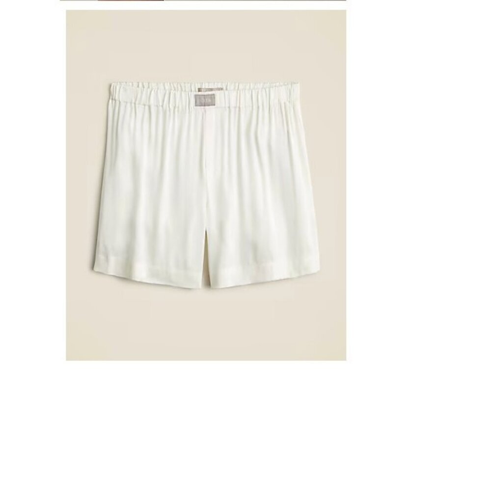 J. Crew Women's Silk-Blend Pajama Shorts in Ivory